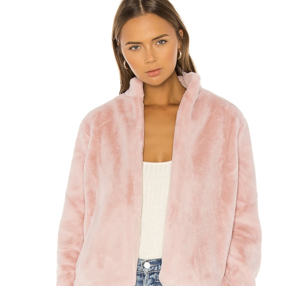 Sold Out Tularosa blush pink faux fur jacket
